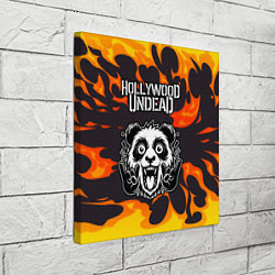 Холст квадратный Hollywood Undead рок панда и огонь, цвет: 3D-принт — фото 2