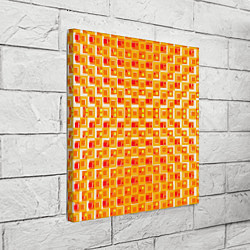 Холст квадратный Жёлтые и красные квадраты на белом фоне, цвет: 3D-принт — фото 2