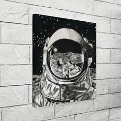 Холст квадратный Космонавт в черно-белом мире, цвет: 3D-принт — фото 2