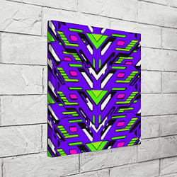 Холст квадратный Техно броня фиолетово-зелёная, цвет: 3D-принт — фото 2