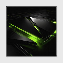 Холст квадратный Зеленая абстрактная конструкция в стиле nvidia, цвет: 3D-принт — фото 2