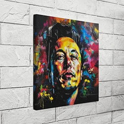 Холст квадратный Граффити портрет Илона Маска, цвет: 3D-принт — фото 2
