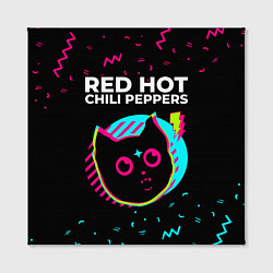 Холст квадратный Red Hot Chili Peppers - rock star cat, цвет: 3D-принт — фото 2