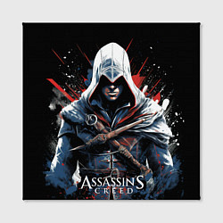 Холст квадратный Assassins creed мазки красок, цвет: 3D-принт — фото 2