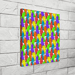 Холст квадратный Весёлые цветные презервативы, цвет: 3D-принт — фото 2