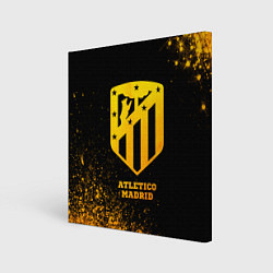Холст квадратный Atletico Madrid - gold gradient, цвет: 3D-принт