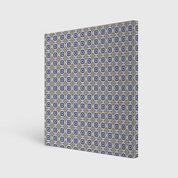 Холст квадратный Сине-белая марокканская мозаика, цвет: 3D-принт