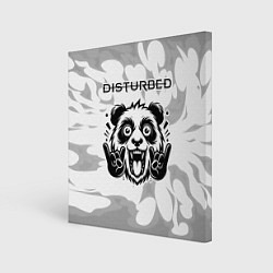 Картина квадратная Disturbed рок панда на светлом фоне