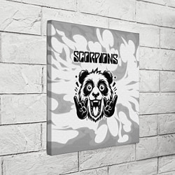 Холст квадратный Scorpions рок панда на светлом фоне, цвет: 3D-принт — фото 2