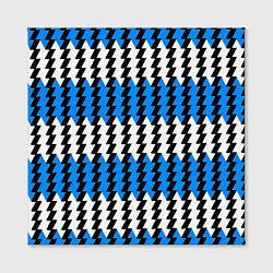Холст квадратный Вертикальные бело-синие полосы, цвет: 3D-принт — фото 2