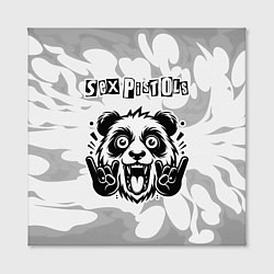 Холст квадратный Sex Pistols рок панда на светлом фоне, цвет: 3D-принт — фото 2