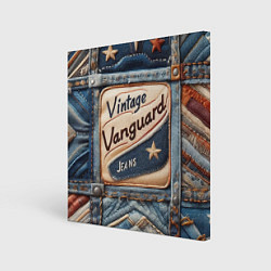 Холст квадратный Vintage vanguard jeans - patchwork, цвет: 3D-принт