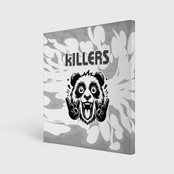 Холст квадратный The Killers рок панда на светлом фоне, цвет: 3D-принт