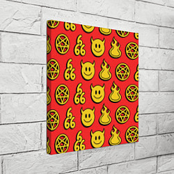 Холст квадратный 666 y2k emoji pattern, цвет: 3D-принт — фото 2