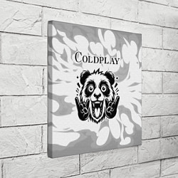 Холст квадратный Coldplay рок панда на светлом фоне, цвет: 3D-принт — фото 2