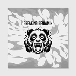 Холст квадратный Breaking Benjamin рок панда на светлом фоне, цвет: 3D-принт — фото 2