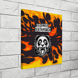 Холст квадратный Five Finger Death Punch рок панда и огонь, цвет: 3D-принт — фото 2