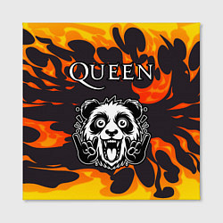 Холст квадратный Queen рок панда и огонь, цвет: 3D-принт — фото 2