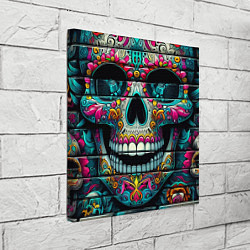 Холст квадратный Cool skull - graffiti ai art, цвет: 3D-принт — фото 2
