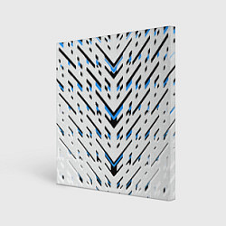 Холст квадратный Black and blue stripes on a white background, цвет: 3D-принт