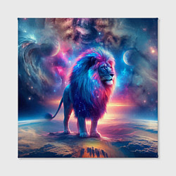 Холст квадратный Space lion - ai art fantasy, цвет: 3D-принт — фото 2