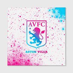 Холст квадратный Aston Villa neon gradient style, цвет: 3D-принт — фото 2