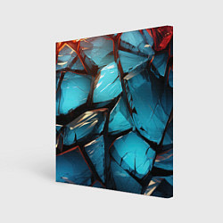 Холст квадратный Синие объемные плиты, цвет: 3D-принт