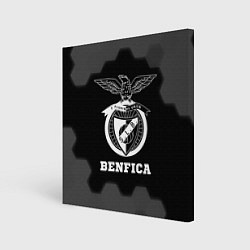 Холст квадратный Benfica sport на темном фоне, цвет: 3D-принт