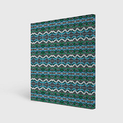 Холст квадратный Голубые абстрактные волны, цвет: 3D-принт