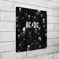 Холст квадратный AC DC - черепа с подтеками, цвет: 3D-принт — фото 2