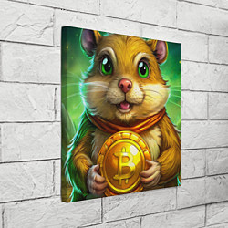 Холст квадратный Хомяк держит биток, цвет: 3D-принт — фото 2