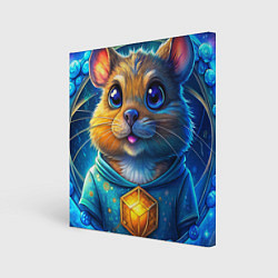 Холст квадратный Криптовалютный хомяк, цвет: 3D-принт