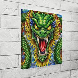 Холст квадратный Крупная агрессивная змея, цвет: 3D-принт — фото 2