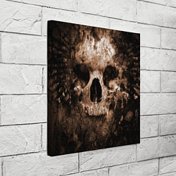 Холст квадратный Wood skull, цвет: 3D-принт — фото 2