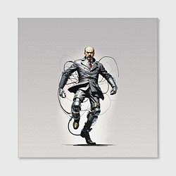 Холст квадратный Танцующий кибер Ленин - нейросеть, цвет: 3D-принт — фото 2