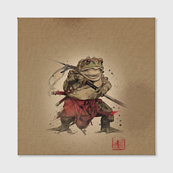 Холст квадратный Жаба самурай - каллиграфия, цвет: 3D-принт — фото 2