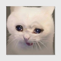 Холст квадратный Плаксивый котик, цвет: 3D-принт — фото 2