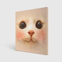 Холст квадратный Кот с большими глазами - big picture, цвет: 3D-принт