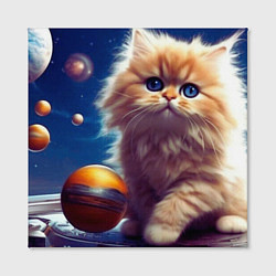 Холст квадратный Котик космос, цвет: 3D-принт — фото 2