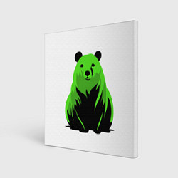 Холст квадратный Зеленый медведь, цвет: 3D-принт