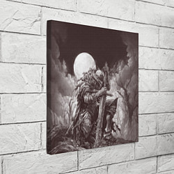 Холст квадратный Уставший воин под луной, цвет: 3D-принт — фото 2