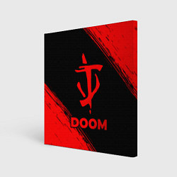 Холст квадратный Doom - red gradient, цвет: 3D-принт