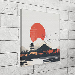 Холст квадратный Японский осенний пейзаж, цвет: 3D-принт — фото 2