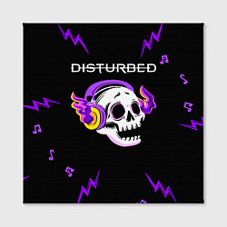 Холст квадратный Disturbed неоновый череп, цвет: 3D-принт — фото 2