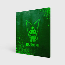 Холст квадратный Kuromi - green gradient, цвет: 3D-принт