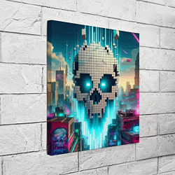 Холст квадратный Minecraft skull - ai art fantasy, цвет: 3D-принт — фото 2