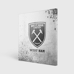 Холст квадратный West Ham - white gradient, цвет: 3D-принт