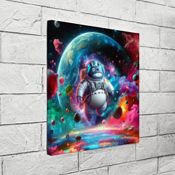 Холст квадратный Astronaut Totoro in neon space - ai art fantasy, цвет: 3D-принт — фото 2