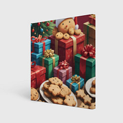 Холст квадратный Рождественское печенье, цвет: 3D-принт