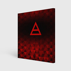 Холст квадратный Thirty Seconds to Mars red poly, цвет: 3D-принт